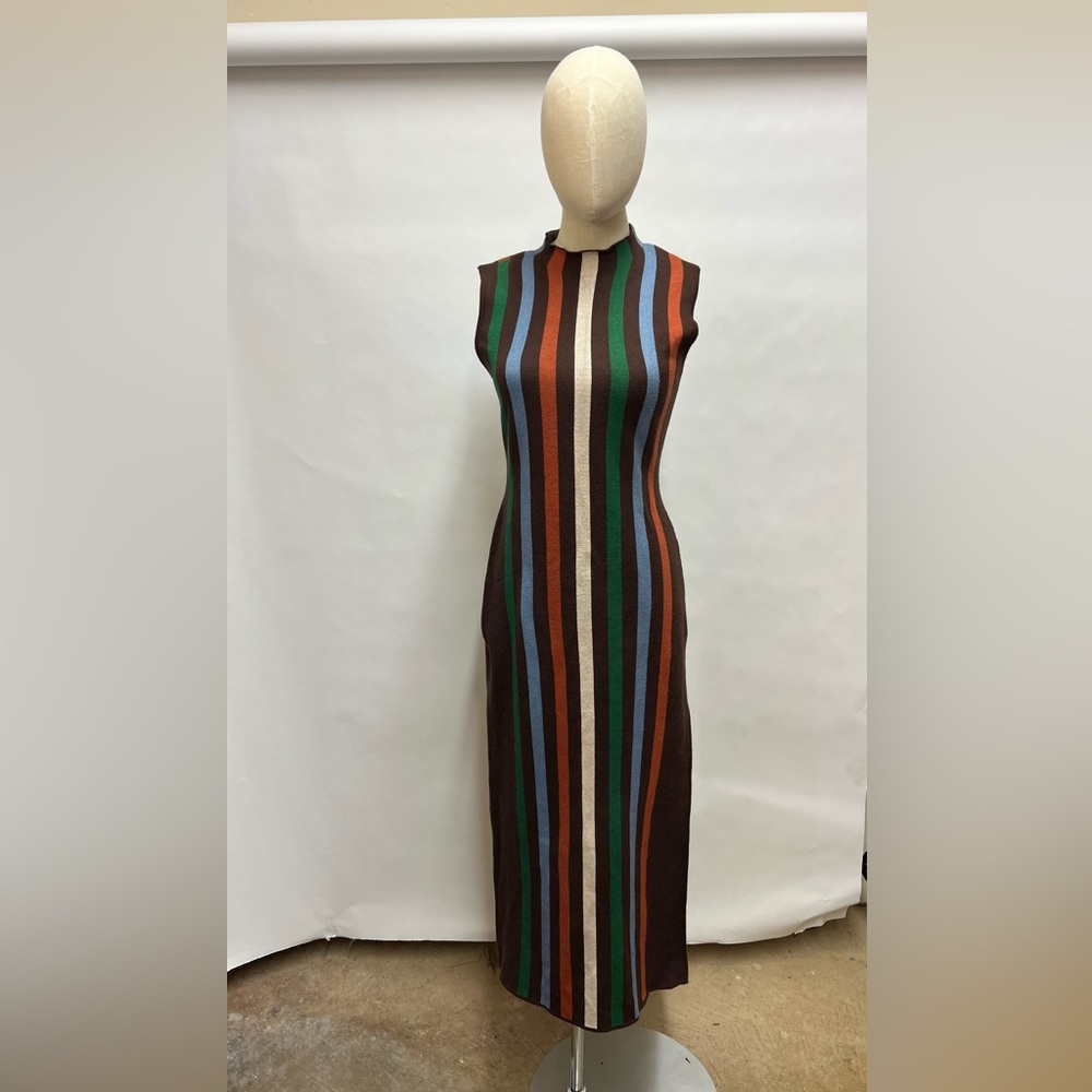 Knitted dress with a sexy slit on a side